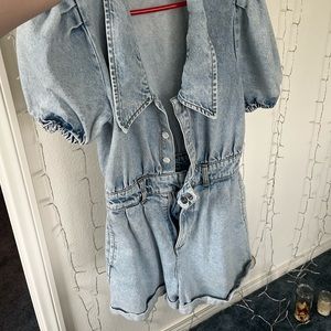 We wore what denim romper